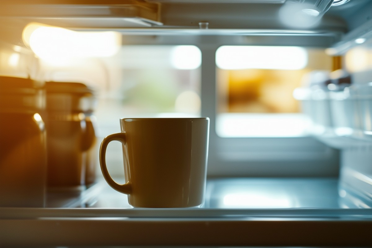 tazza di caffè in frigorifero